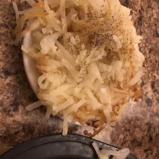 Hash browns-a bit under cooked