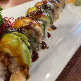 This maybe yellowtail avocado roll