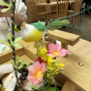 Bird on the sushi boat