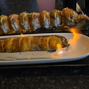 Back: Super Tiger Roll Front: Fire Roll