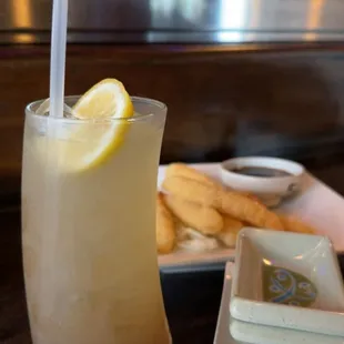 Long Island Tea and Shrimp Tempura.