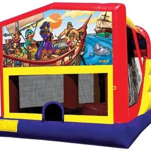 4 in 1 large pirates jumper (18*16) slide , jumper and basketball hoop wet or dry only $179.00