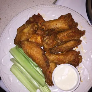 These are hot garlic wings and they are good! I've tried a lot of places so far and this was my best experience thus far.