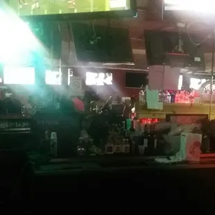 a blurry image of a bar