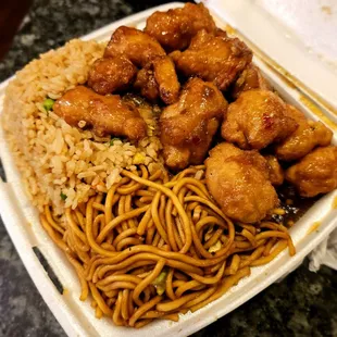Food is freshly cooked to order! No Panda Express here where food remains out all day. Thank goodness
