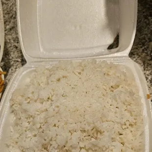 The abundance of fluffy white rice.