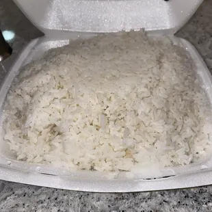 The steamed rice that came with 2 a la carte entrees (takeout)