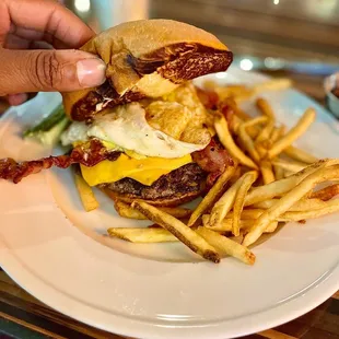 Bacon, egg and cheese burger