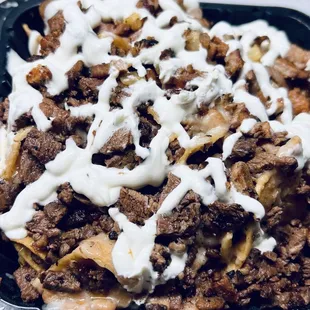 Asada &amp; Adobada nachos