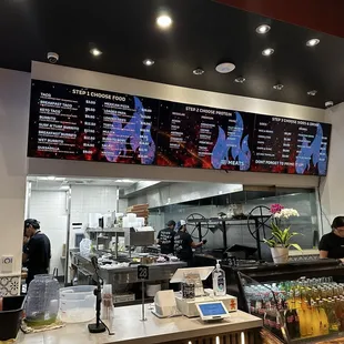 Menu and front counter