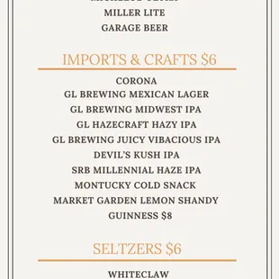 Beer List