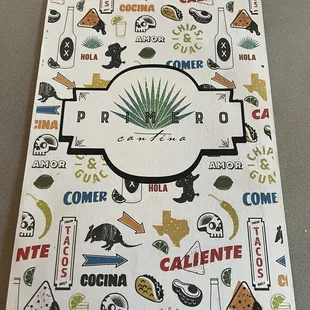Menu cover