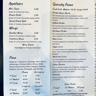 Menu as of 8/4/2023