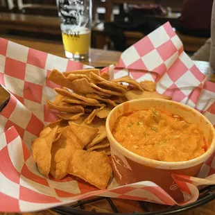 Buffalo chicken dip + pita chips