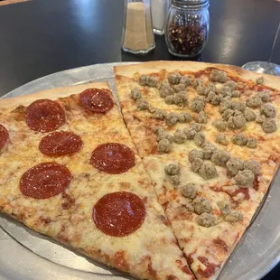 pepperoni and sausage pizza