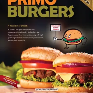 two burgers with a price tag