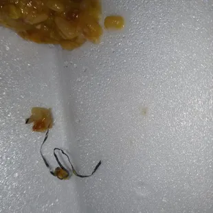 a close up of a piece of food