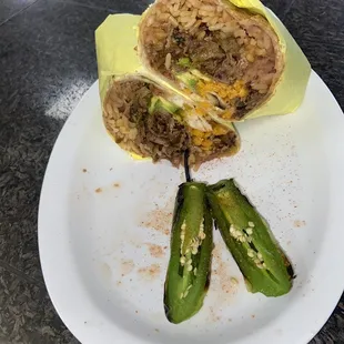 CA Burrito  With a Fried Jalapeño