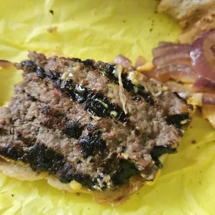 Burned burger....