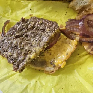 Other side of the burned burger