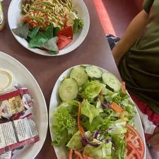 Chicken burrito salad on the side