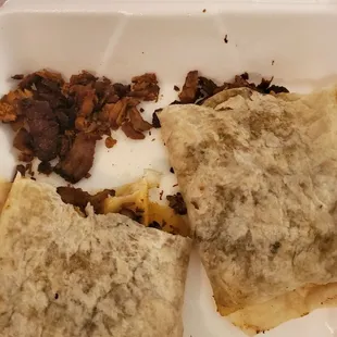 Tasteless, dried out, crumbles of Fake Carne Asada