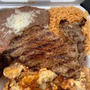 Chilaquiles with a side of steak