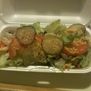 Salad that comes with meal.