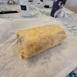 Sausage breakfast burrito