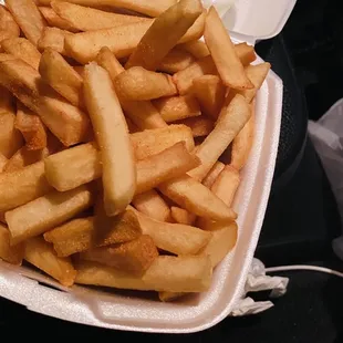 Large portions of fries