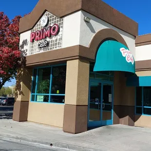 the front of the restaurant