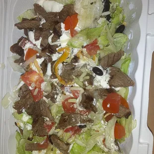 Steak Bowl  Didn&apos;t say it was a steak SALAD bowl! So much lettuce, hardly any rice!