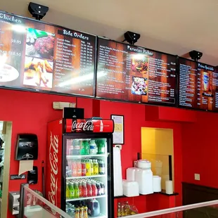 Menu in front counter view