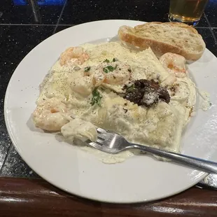 Wild mushroom ravioli.