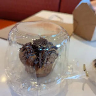 Chocolate stuffed cruffin