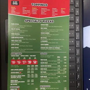 Updated menu!