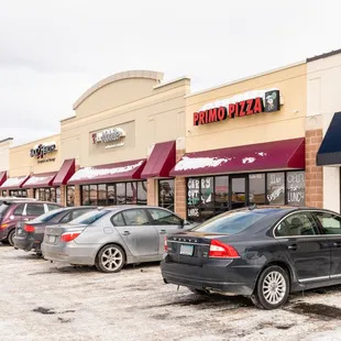 a row of parked cars