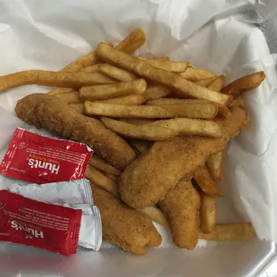 Chicken fingers with fries