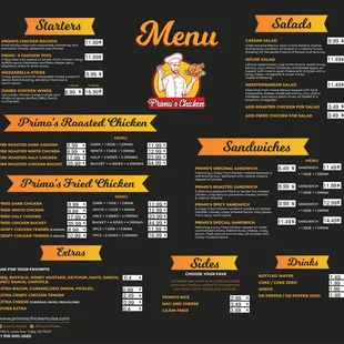 a menu for a restaurant