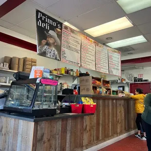 Front counter and menu.