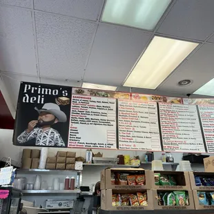 menus on the wall
