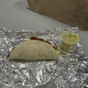 Breakfast Bacon Egg and Cheese Taco