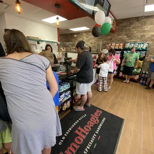 customers in a grocery store
