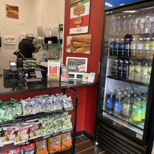 the inside of a fast food restaurant