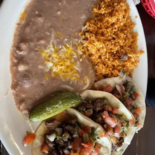 Authentic Three Authentic Steak Tacos