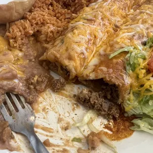 Unseasoned ground beef Enchiladas