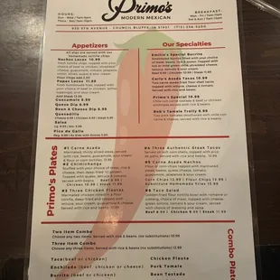 Menu (front)