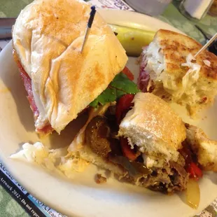 1/4 of rueben, Italian &amp; Philly. So nice of them to quarter all of our sandwiches!