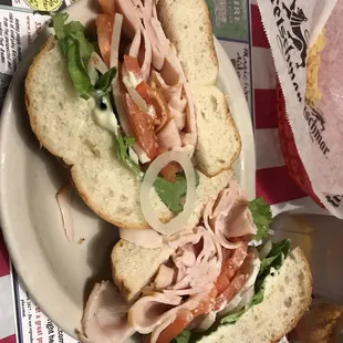 Smoked turkey on kaiser bun