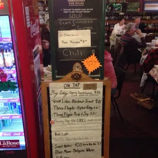 The special board for the day.